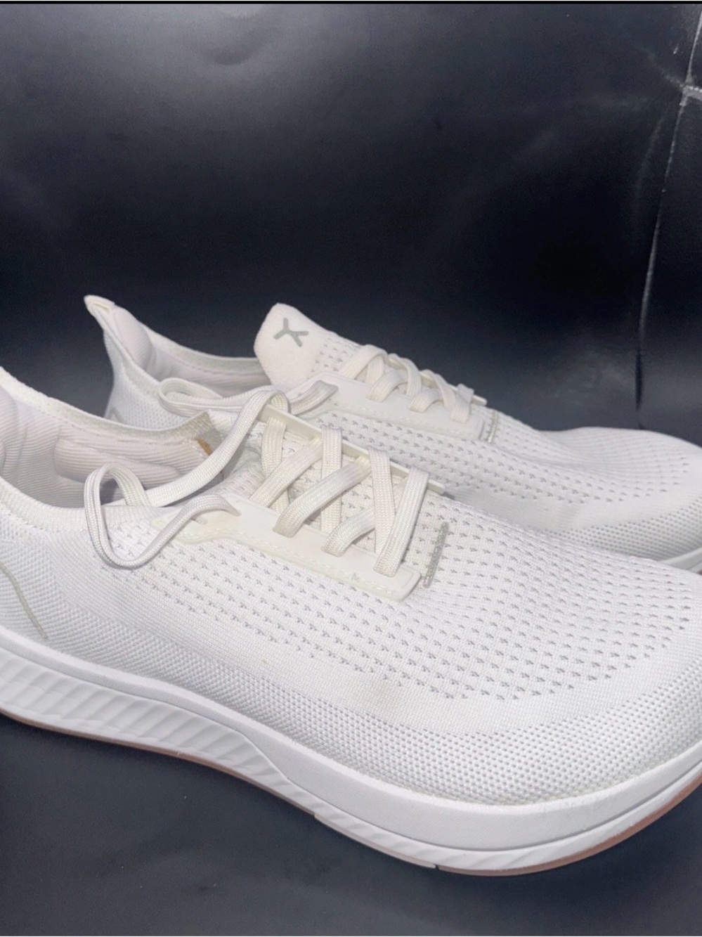 Lightweight White Knit Athletic Shoes - Women's Comfort Running Sneakers